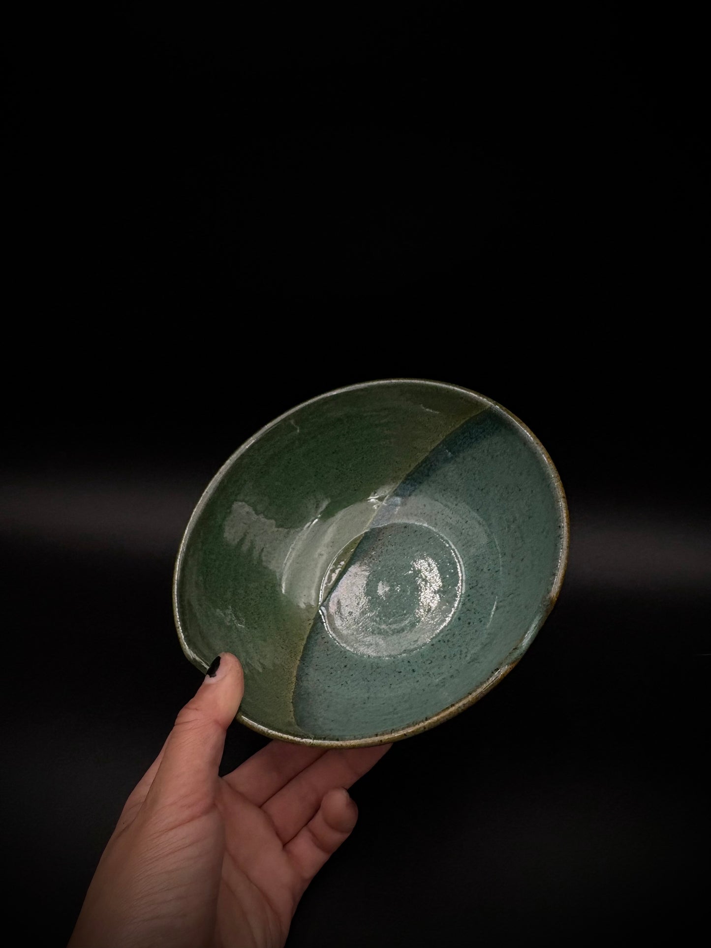 Blue green ramen bowl