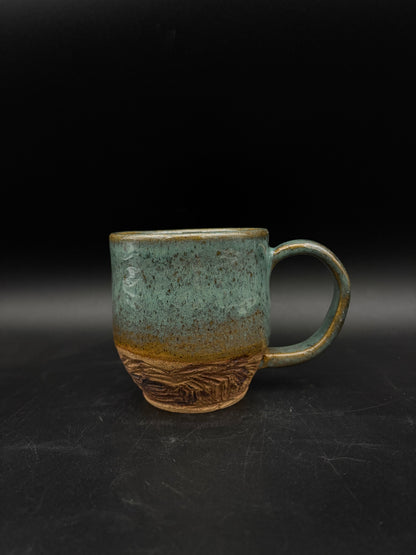 Celadon landscape mug