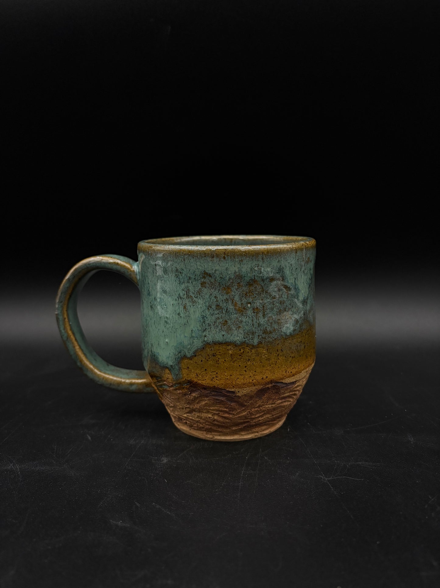 Celadon landscape mug