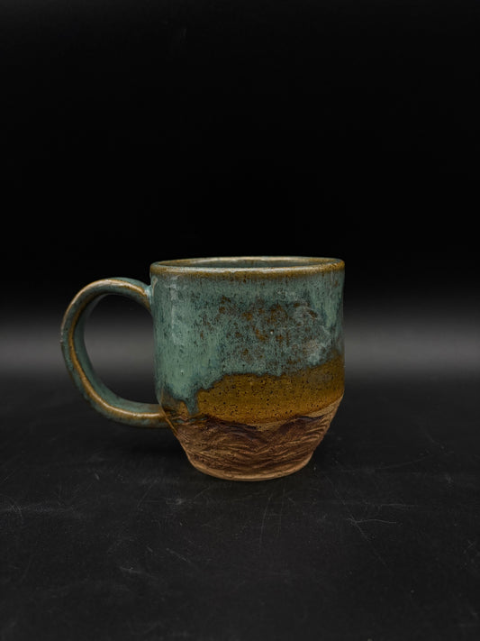 Celadon landscape mug