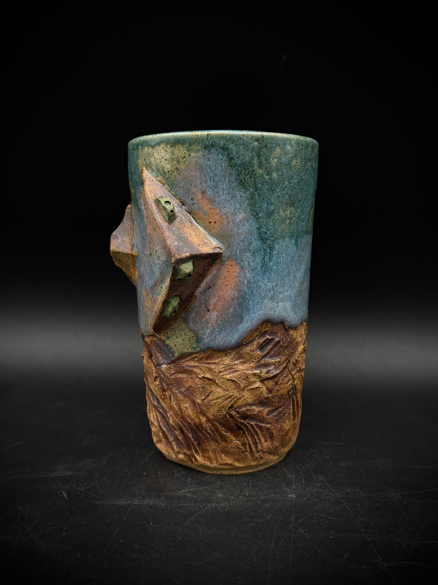 Sunset rock climbing tall mug