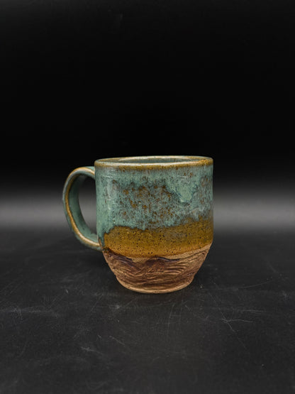 Celadon landscape mug