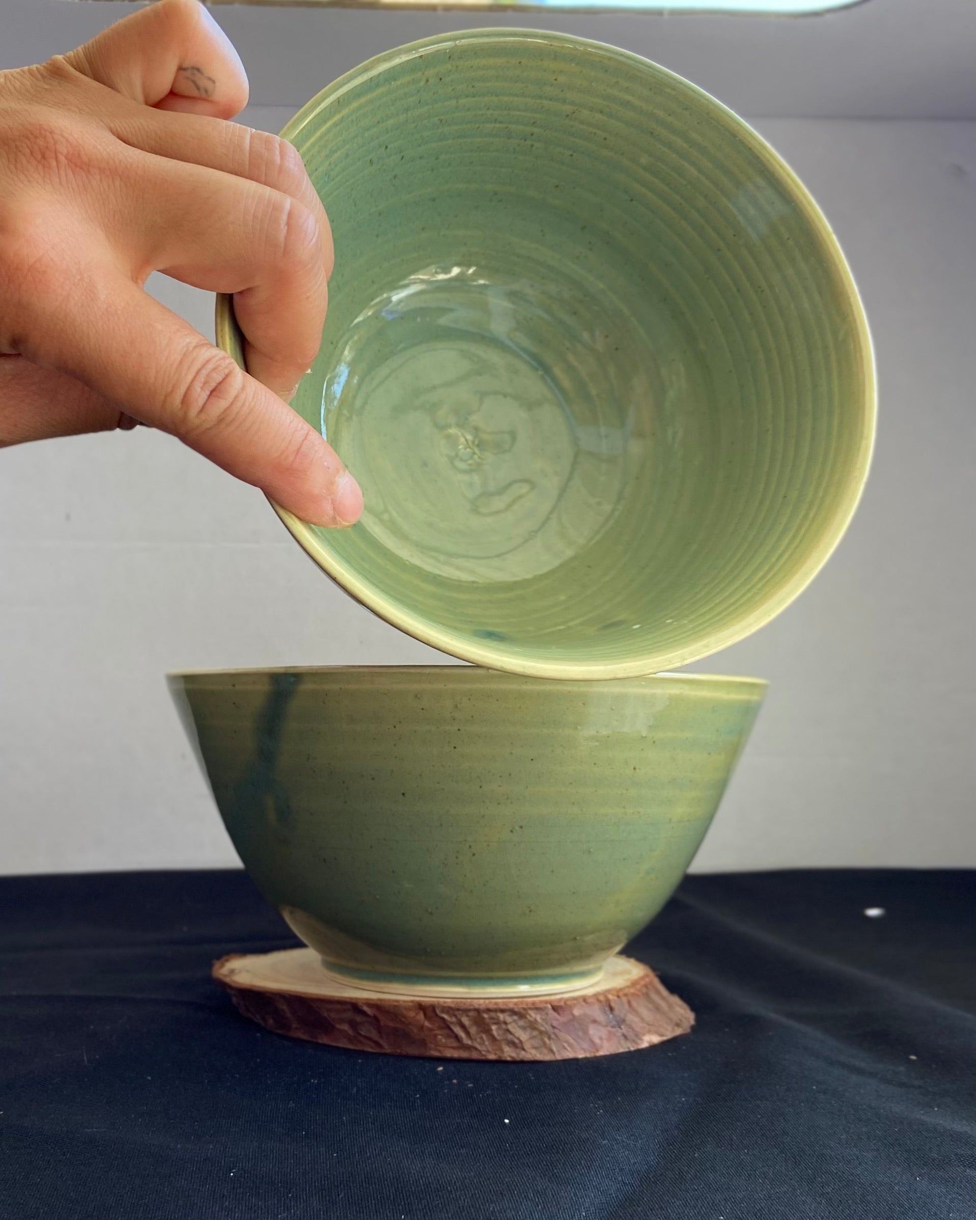 Handcrafted Celadon Ramen Bowls, featuring serene celadon glaze for a calming dining experience. Perfect for ramen, noodles, soups, and more. Artisan quality, wabi sabi design, and elegant craftsmanship